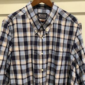 MTailor Shirt Men Size XXL Blue Check Button Up‎ Long Sleeve Bespoke Custom NWOT